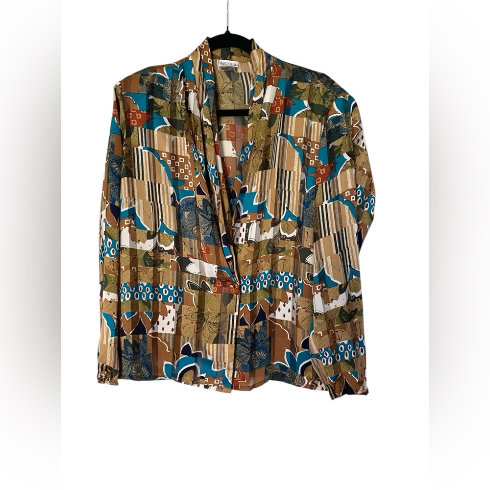 80’s STYLE NICOLA Multicolor Abstract Blouse